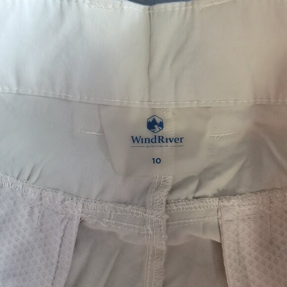 WindRiver Capri Pants Womens 10 Cream Brown Outdoor Cargo Pockets Stretch Hiking - Picture 8 of 12